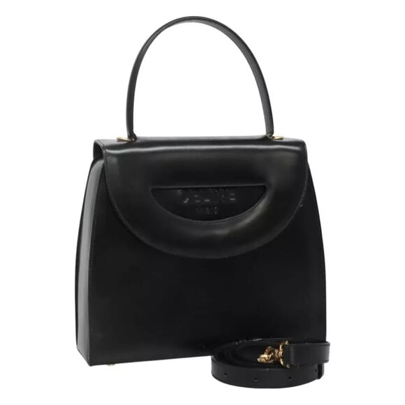 CELINE Hand Bag Leather 2way Black - Picture 1 of 16